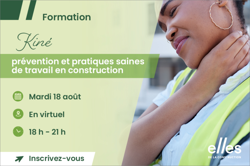 Formation « Kiné prévention et pratiques saines de travail en construction »