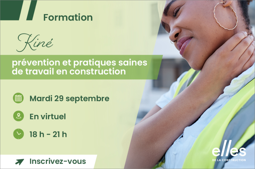 Formation « Kiné prévention et pratiques saines de travail en construction »