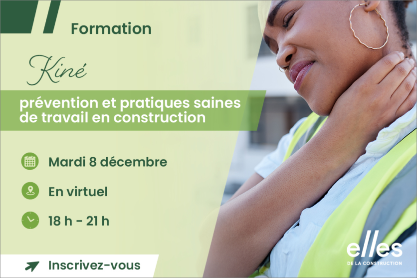 Formation « Kiné prévention et pratiques saines de travail en construction »
